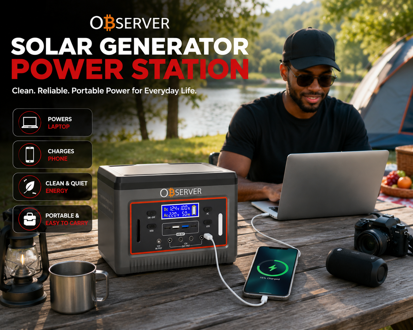 350W Solar (Generator) Power Station 240WH Lithium Battery - Image 6