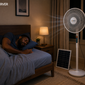 Alternative view of Observer Solar Standing Fan