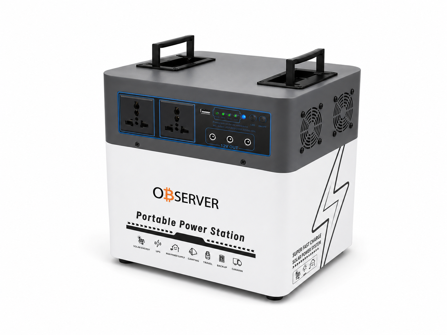 Observer 1000W (1KVA) All-in-One Inverter Power Station – 2000Wh Lithium Battery