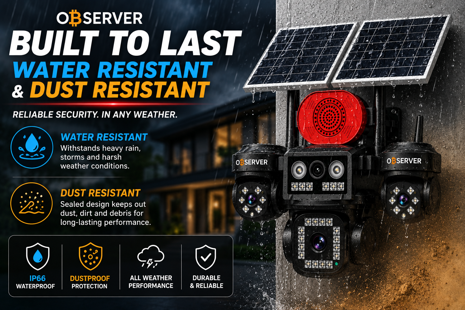 Observer 4 Lens Big Speaker AOV Solar Camera - Image 6