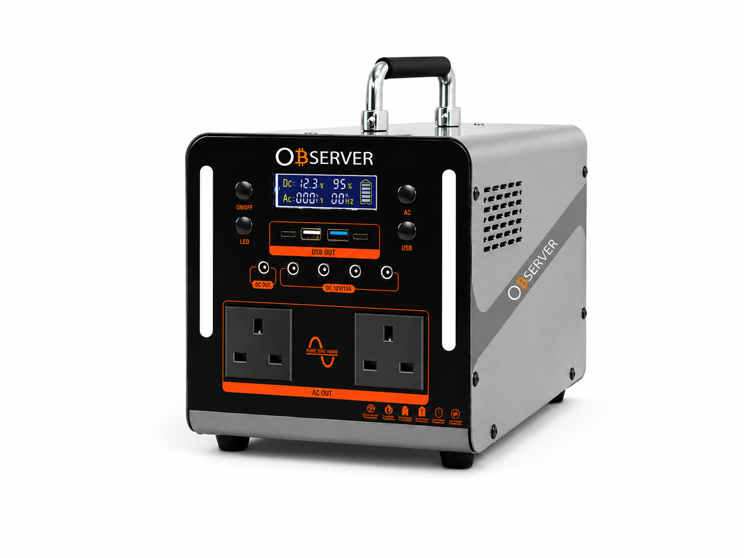 Observer 500W Portable Solar Power Station – 480Wh Lithium Battery