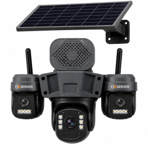 Observer 3 Lens Big Speaker Solar Camera