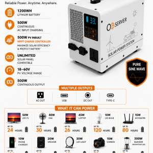 Alternative view of 500W All-in-One Inverter Power Station - 1200WH Lithium Battery