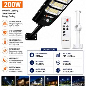 Alternative view of Observer 200W Solar Street Light